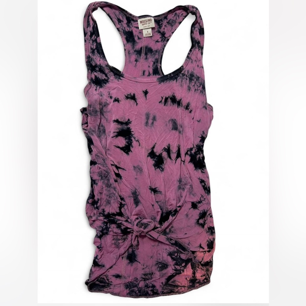 Mossimo Supply Co. Black and Pink Tie-Dye Tank Top